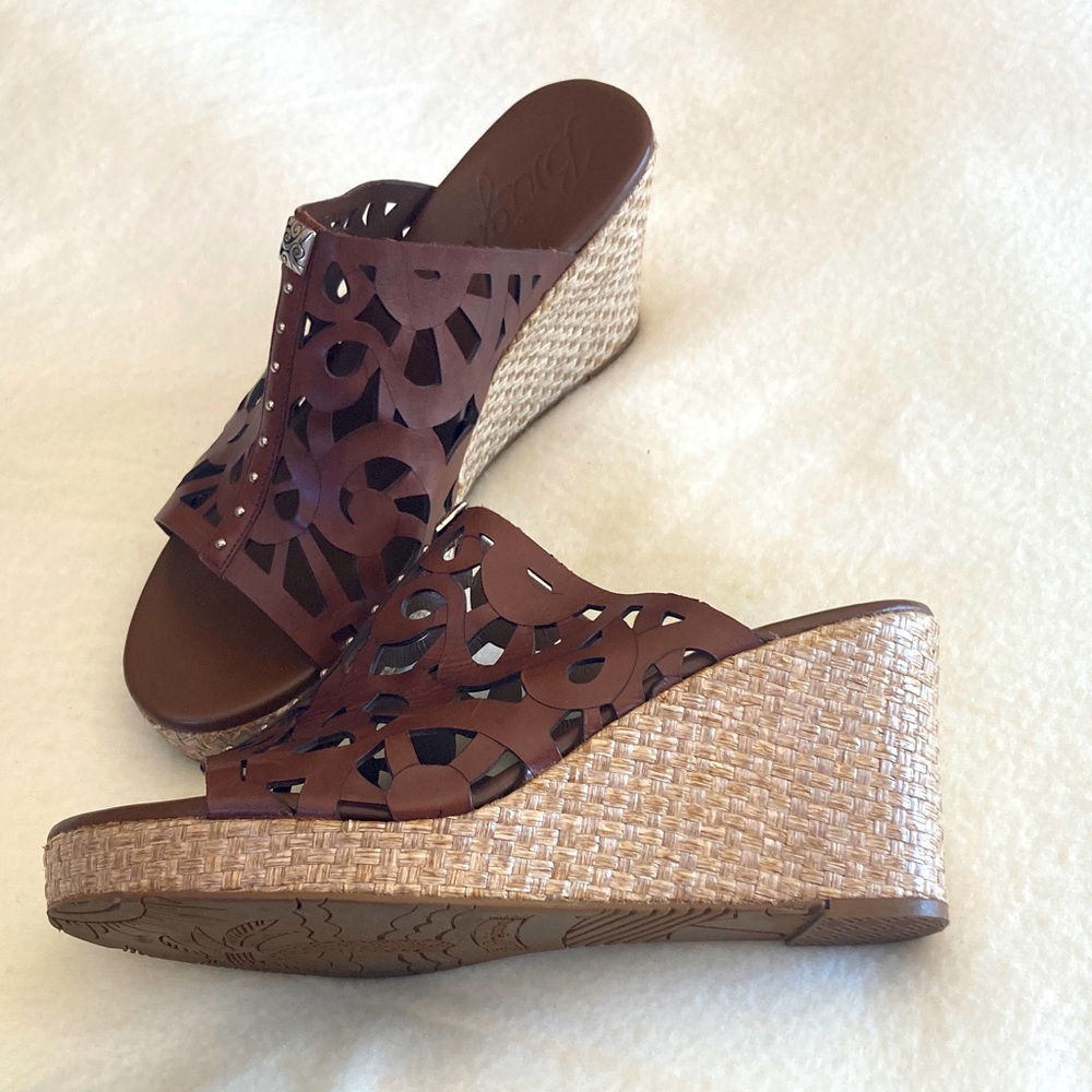 Brighton Brown Cutout Wedge Sandals